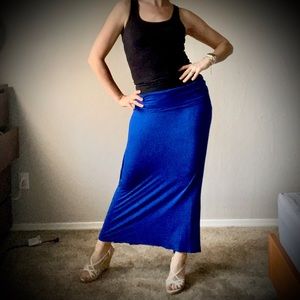 3/$30 Cobalt Blue Maxi Dress w/ fold over waist